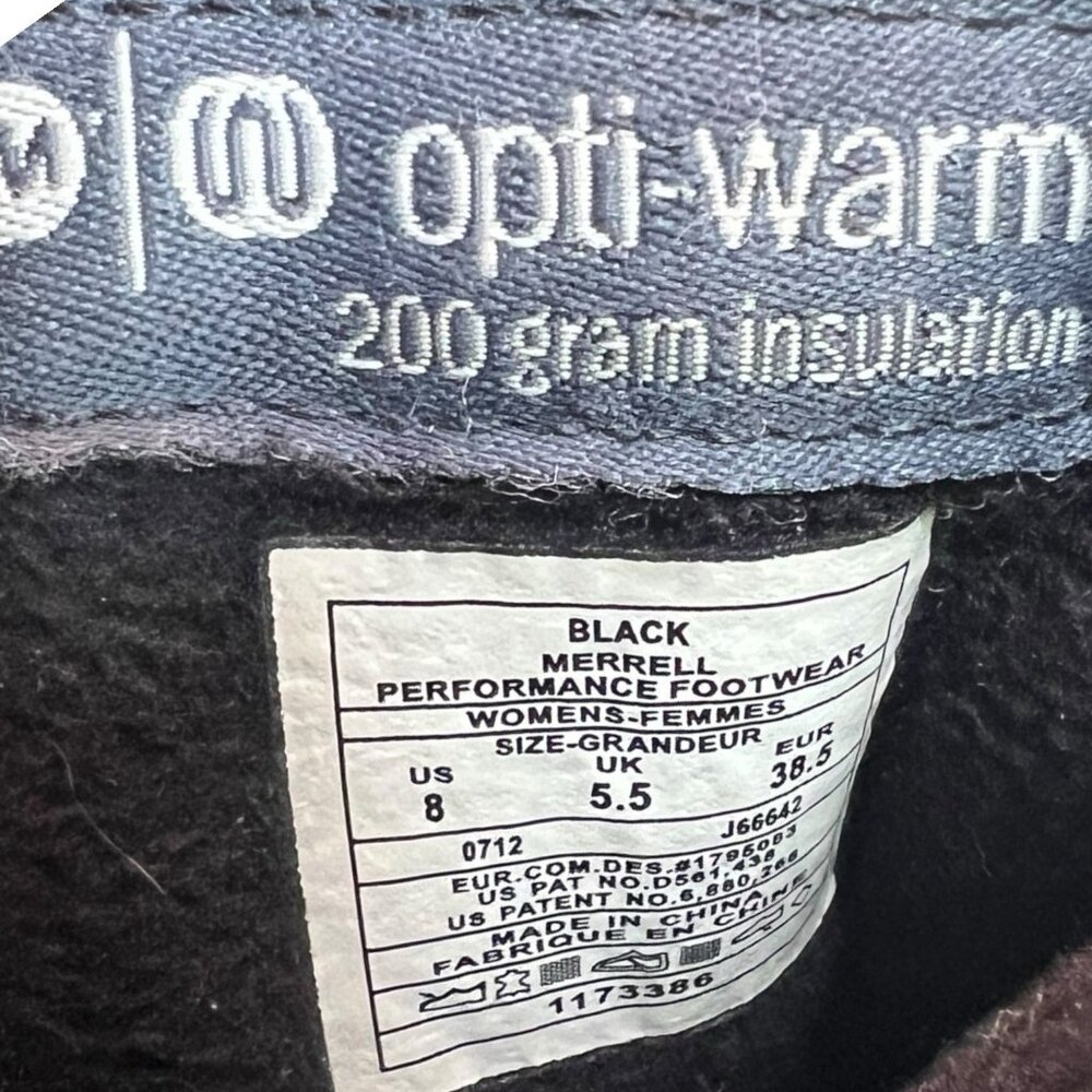 Merrell Encore Apex Black Opti-warm Mid Calf Snow Boots Womens Sz 8 - Picture 5 of 6